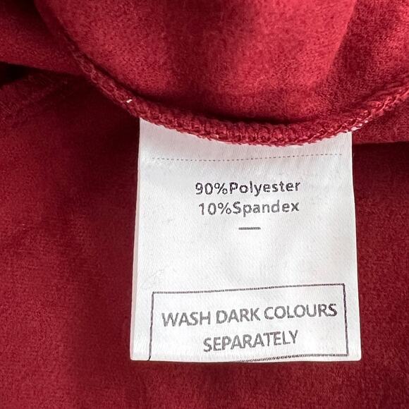 New OFEEFAN Crewneck Sweatshirts Cable Knit Sleeve Lightweight Brick Red Women’s - Picture 9 of 12